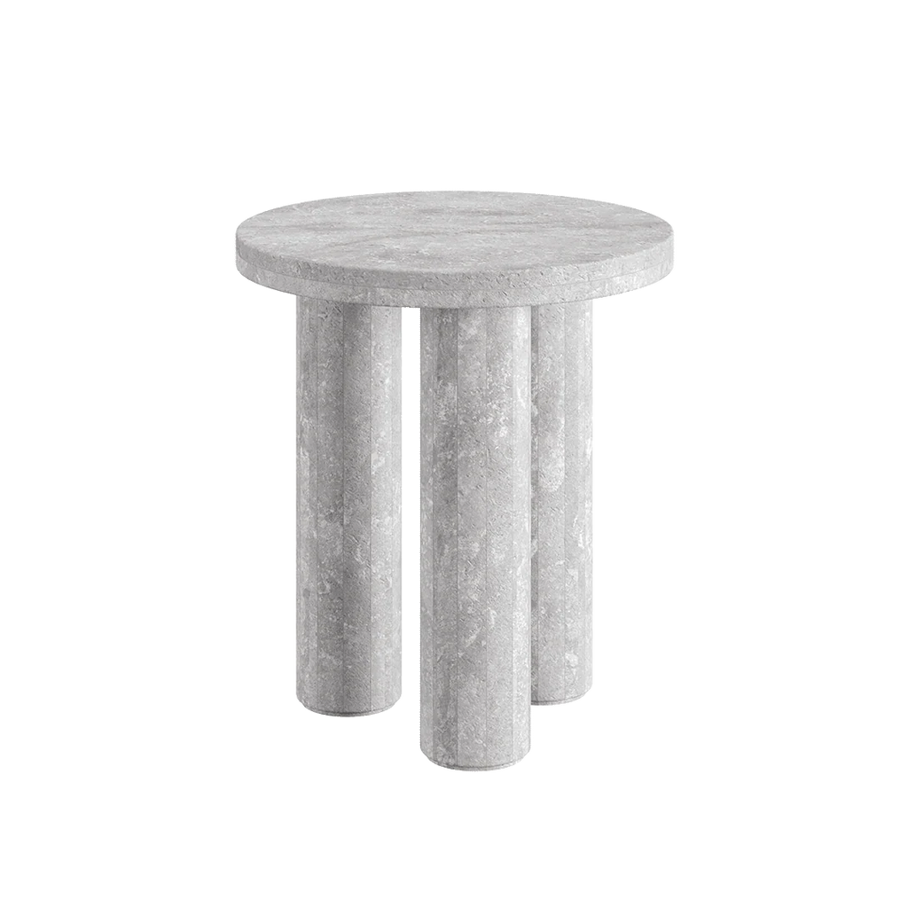 Casoli Travertine Side Table, Grey