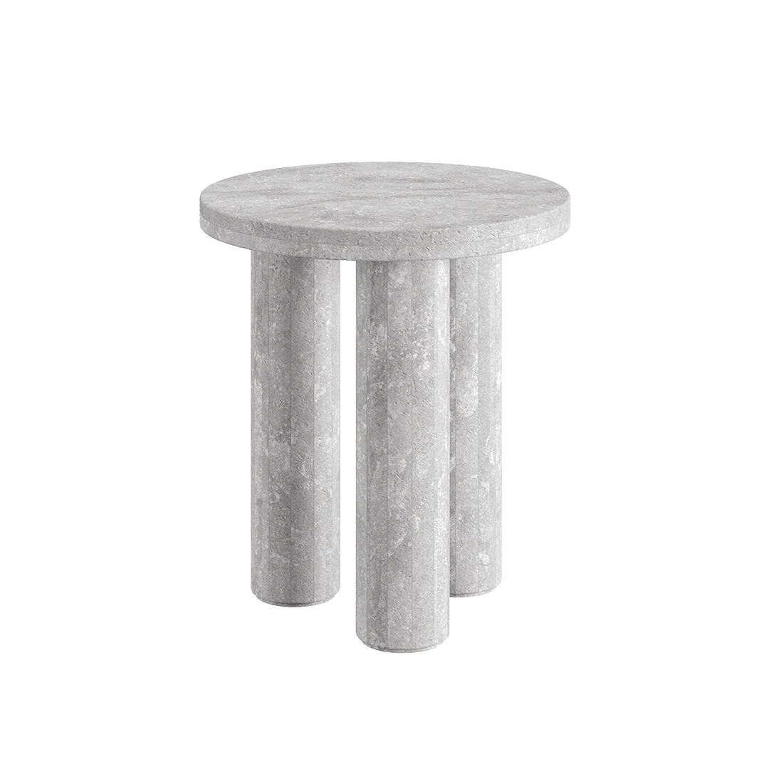 Casoli Travertine Side Table, Grey