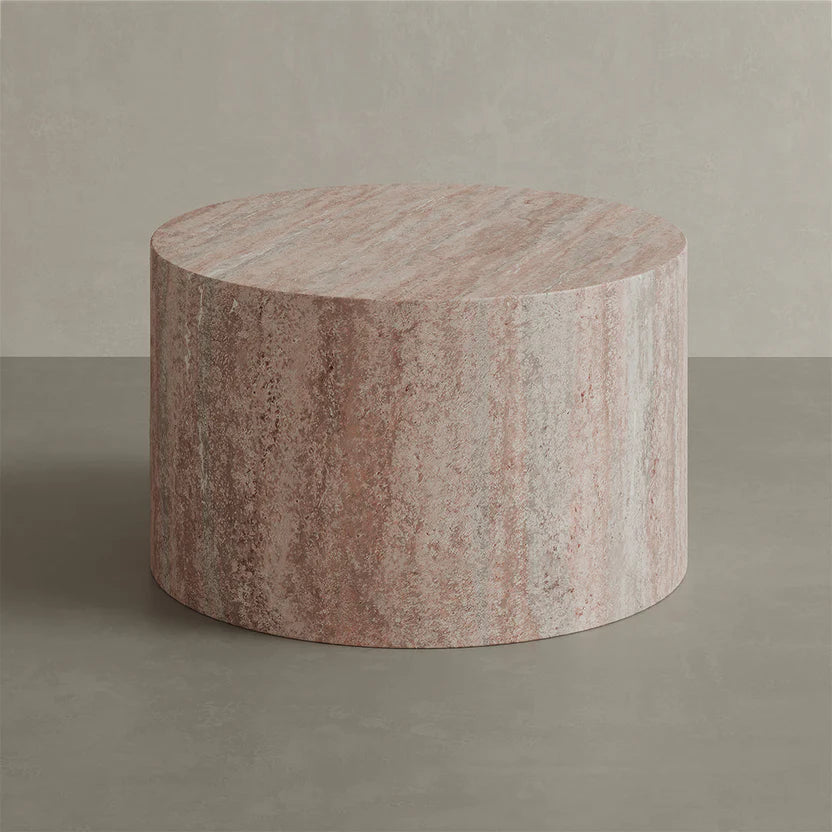 Porto Travertine Coffee Table, Red