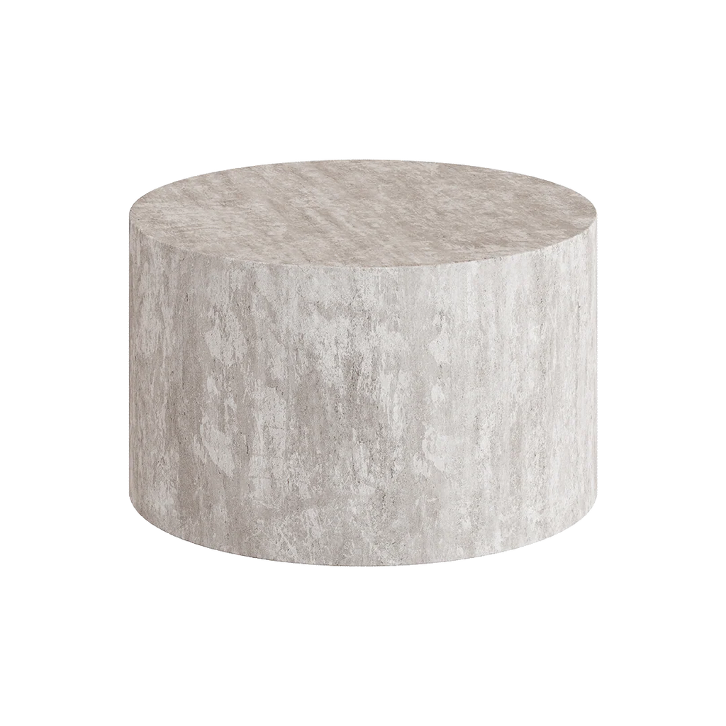 Porto Travertine Coffee Table, White